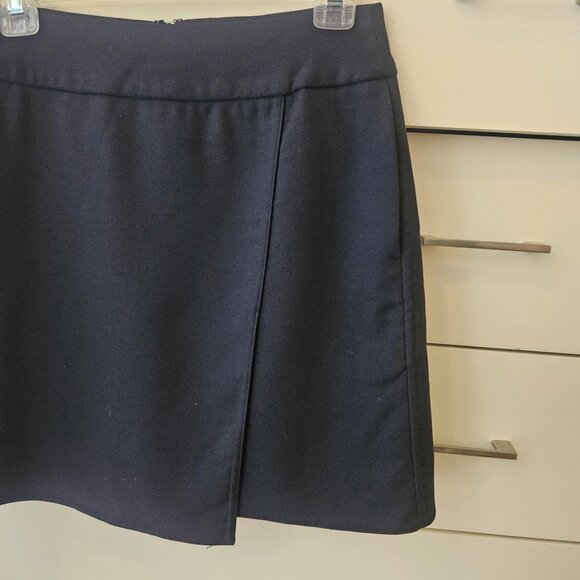 Uniqlo Women's Dark Navy Blue Faux Wrap Mini Skirt Minimalist Collegiate Size 8 - Picture 4 of 10